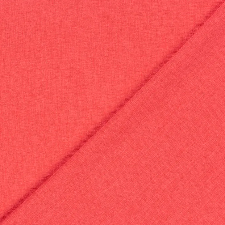 Linnenlook bedrukt effen donker rood